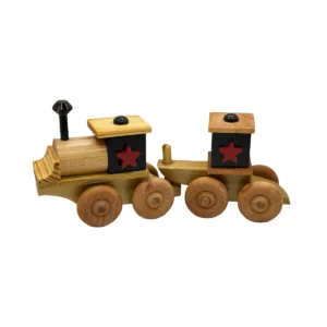Black with Red Star Engine Caboose Set