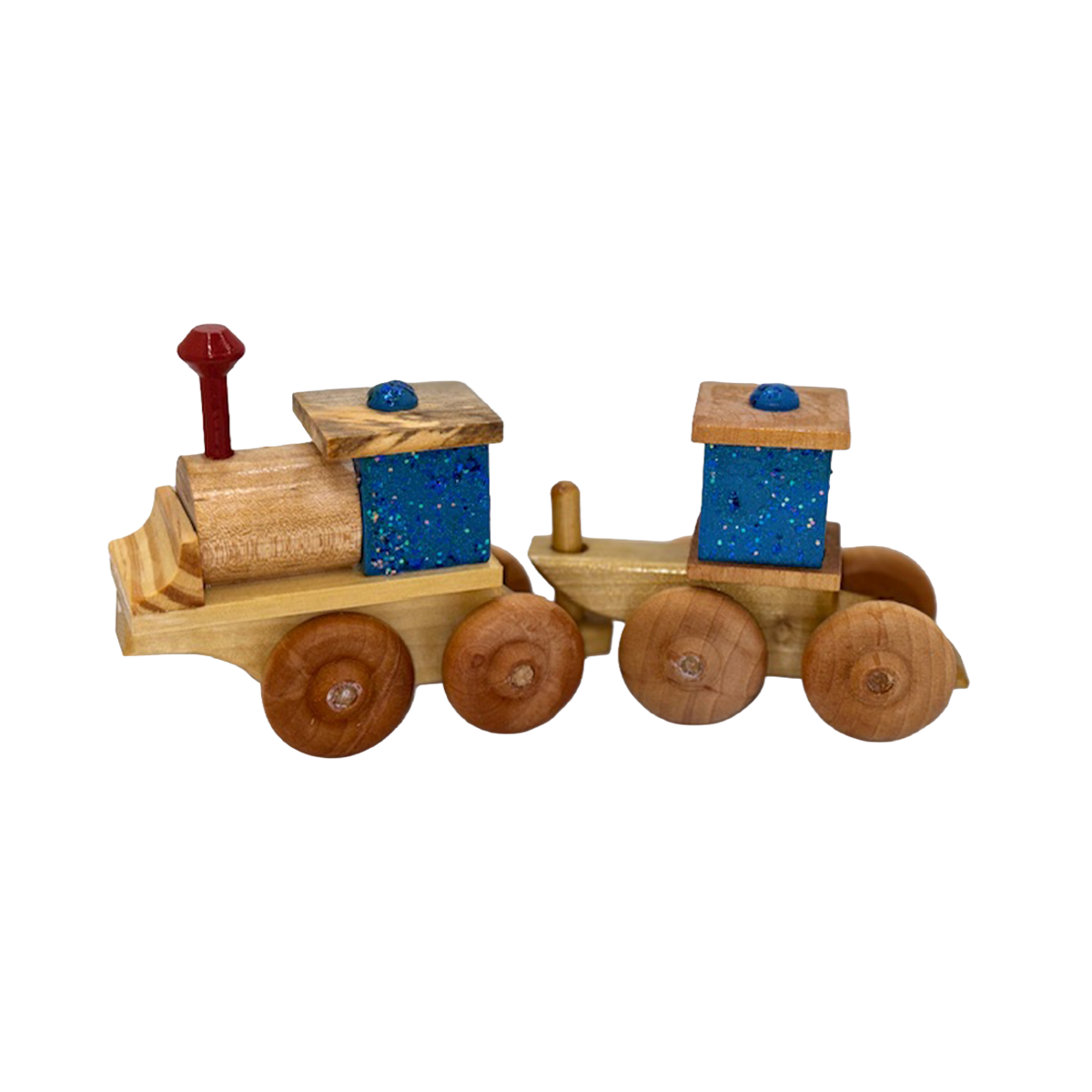 The Name Train Blue Glitter Engine Caboose Set