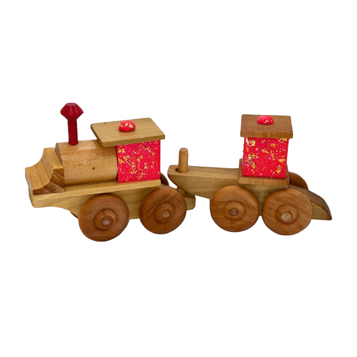 The Name Train Pink Glitter Engine Caboose Set