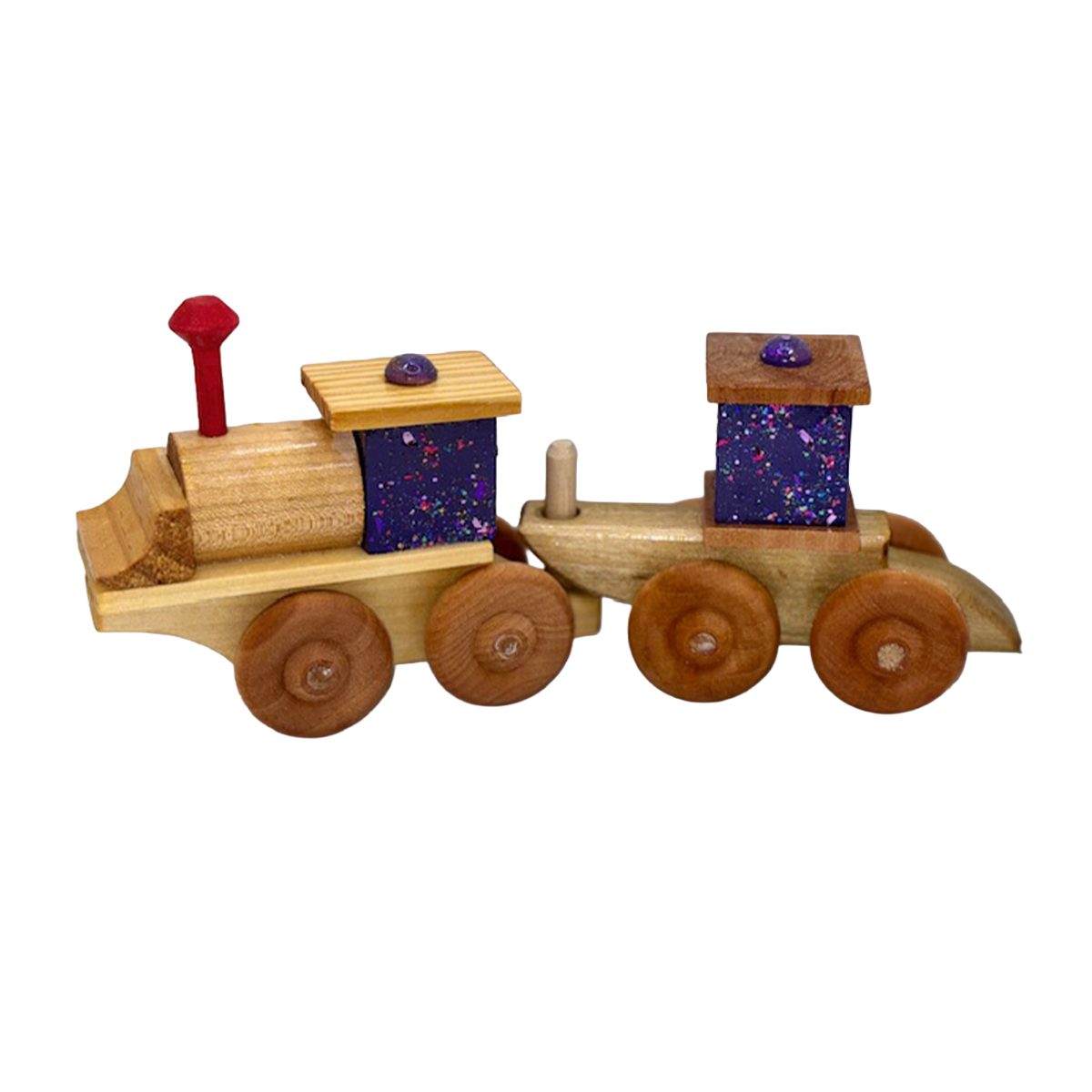 The Name Train Purple Glitter Engine Caboose Set