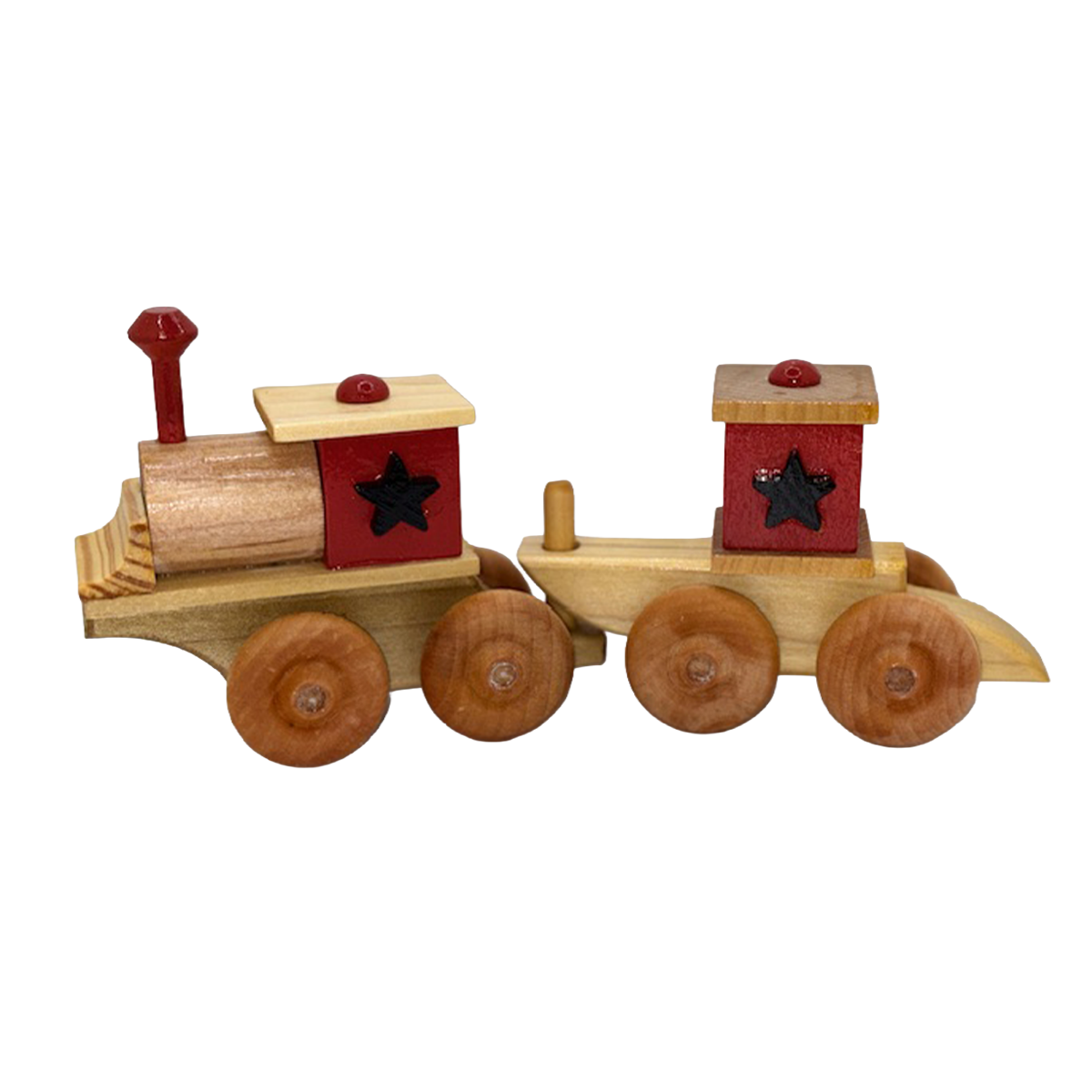 The Name Train Red with Black Star Engine Caboose Set